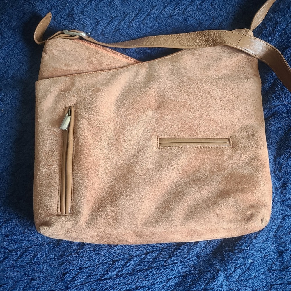 Biacci Vintage 70s Suede NEW  Leather Bag Long Strap Boho Purse Concealed Carry
